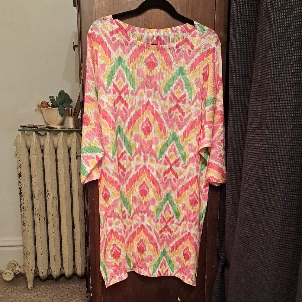 Woman's Multicolor Patterned Swimsuit Coverup - image 1